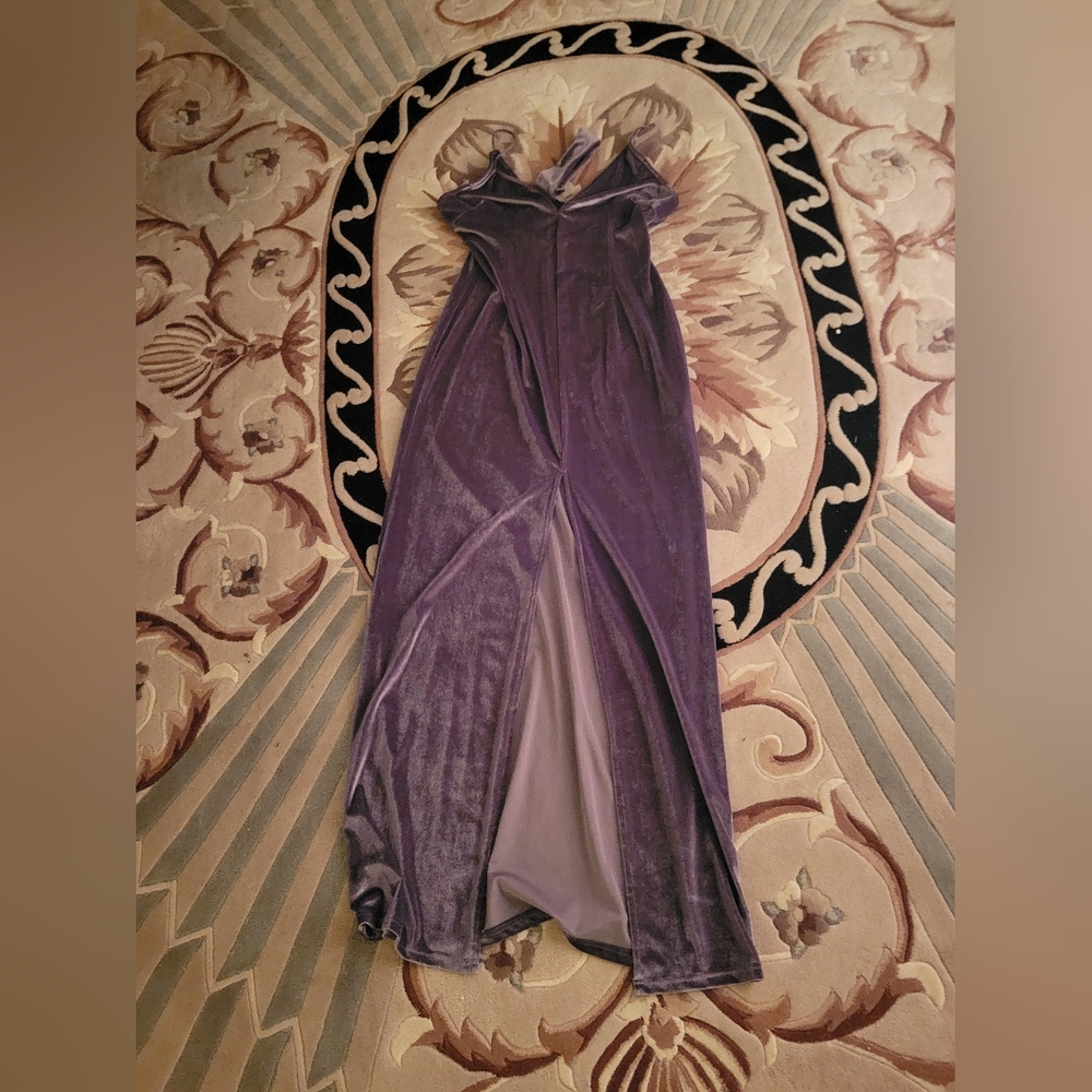 Velvet maxi dress with matching choker